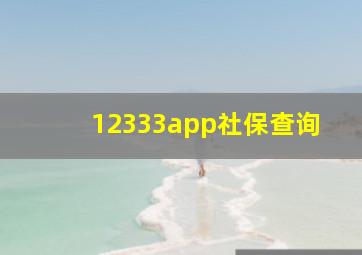 12333app社保查询