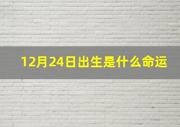 12月24日出生是什么命运