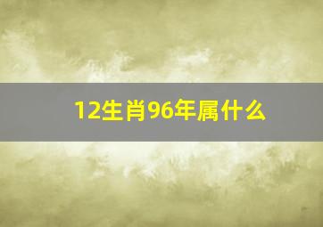 12生肖96年属什么