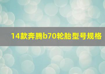 14款奔腾b70轮胎型号规格