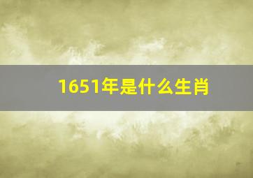 1651年是什么生肖