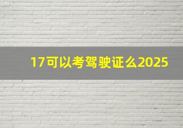 17可以考驾驶证么2025