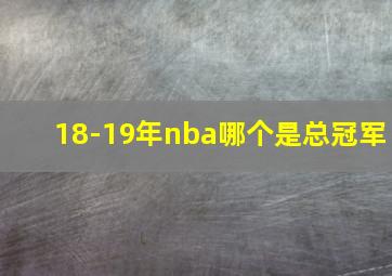 18-19年nba哪个是总冠军