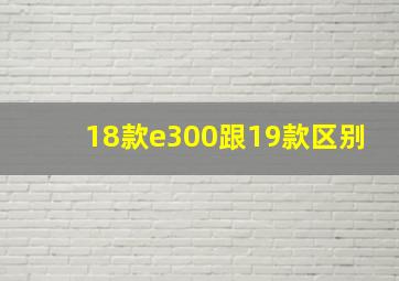 18款e300跟19款区别