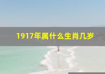 1917年属什么生肖几岁