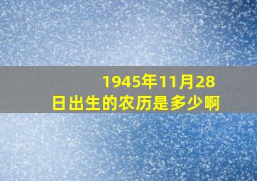 1945年11月28日出生的农历是多少啊