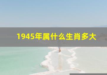 1945年属什么生肖多大