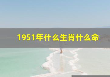 1951年什么生肖什么命