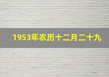 1953年农历十二月二十九