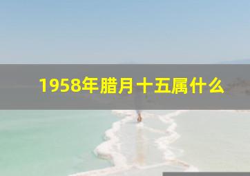 1958年腊月十五属什么