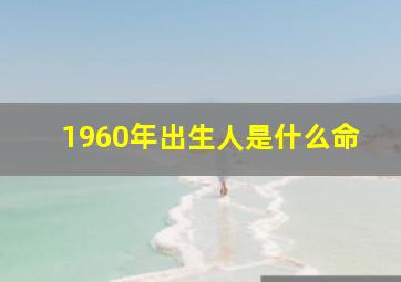 1960年出生人是什么命