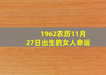 1962农历11月27日出生的女人命运