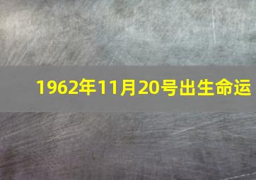 1962年11月20号出生命运