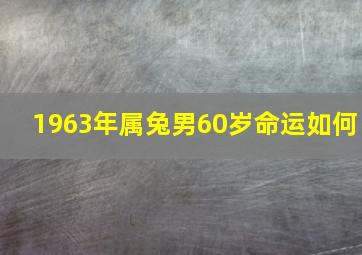 1963年属兔男60岁命运如何