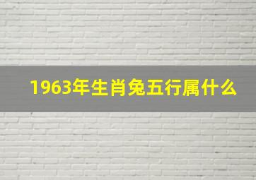 1963年生肖兔五行属什么