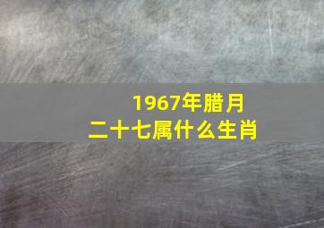 1967年腊月二十七属什么生肖