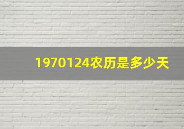 1970124农历是多少天