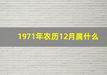 1971年农历12月属什么