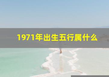 1971年出生五行属什么