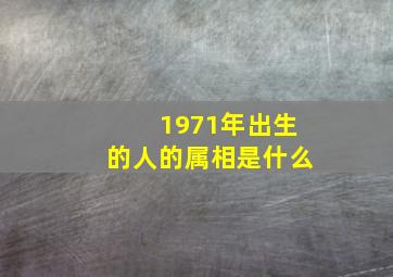 1971年出生的人的属相是什么