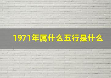 1971年属什么五行是什么