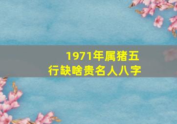 1971年属猪五行缺啥贵名人八字