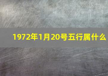 1972年1月20号五行属什么