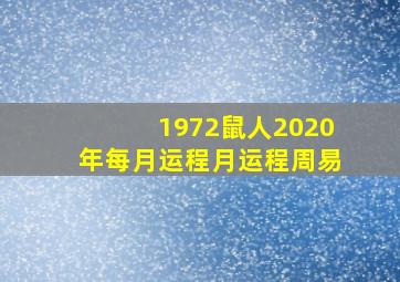 1972鼠人2020年每月运程月运程周易