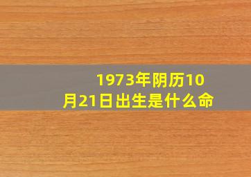 1973年阴历10月21日出生是什么命