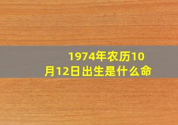 1974年农历10月12日出生是什么命