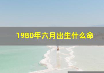 1980年六月出生什么命