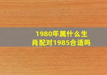 1980年属什么生肖配对1985合适吗