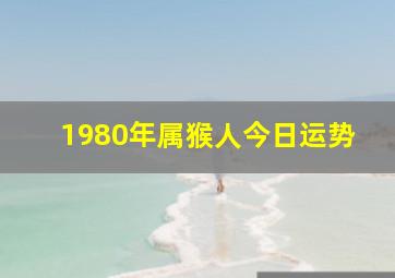 1980年属猴人今日运势