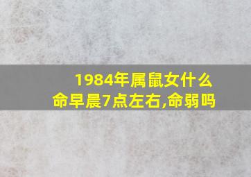 1984年属鼠女什么命早晨7点左右,命弱吗