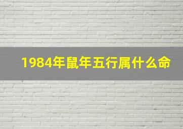 1984年鼠年五行属什么命