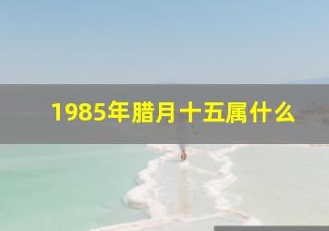 1985年腊月十五属什么