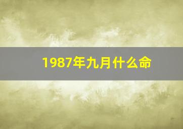 1987年九月什么命