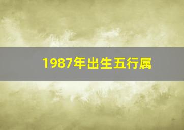 1987年出生五行属