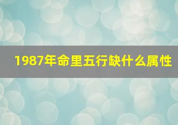 1987年命里五行缺什么属性