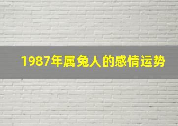 1987年属兔人的感情运势