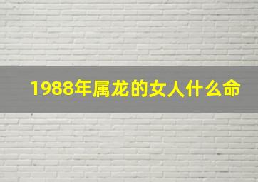 1988年属龙的女人什么命