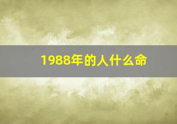 1988年的人什么命