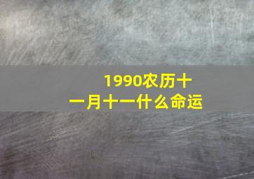 1990农历十一月十一什么命运