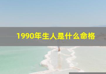 1990年生人是什么命格