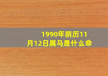 1990年阴历11月12日属马是什么命