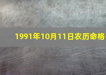 1991年10月11日农历命格