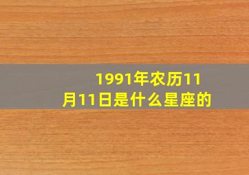 1991年农历11月11日是什么星座的