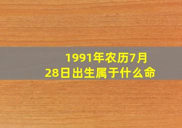 1991年农历7月28日出生属于什么命