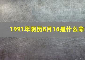 1991年阴历8月16是什么命