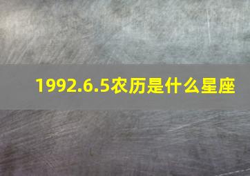 1992.6.5农历是什么星座